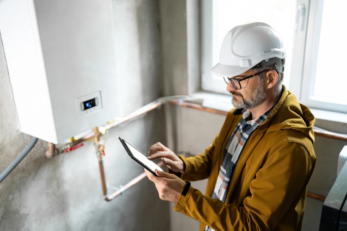 HVAC technician diagnosing a furnace during a service call at a GTA home