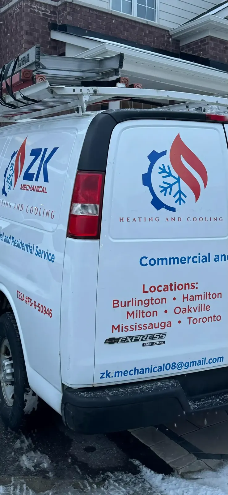ZK Mechanical service van ready for an HVAC call in the GTA